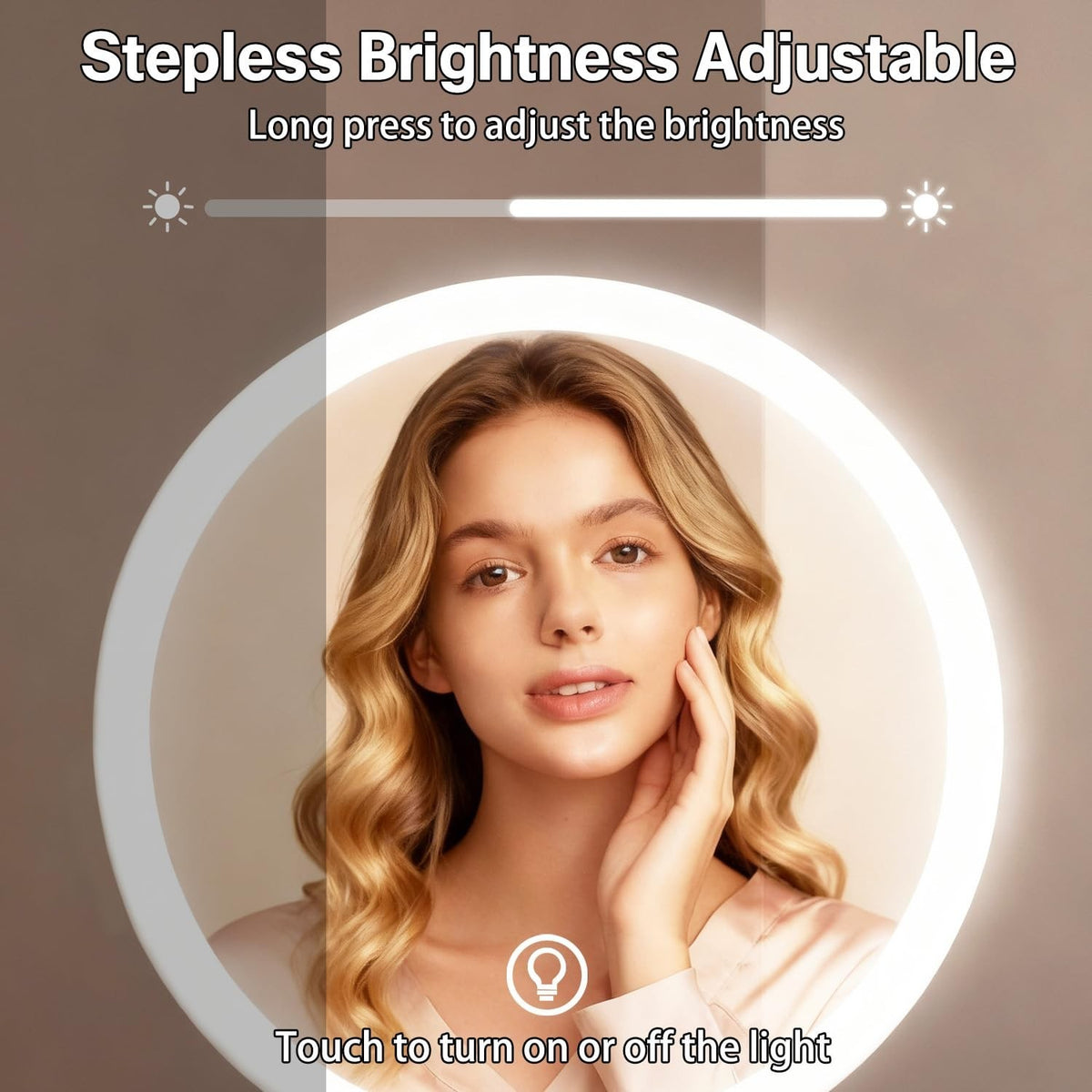 Makeup Mirror with Lights and 10X Magnification - Dimmable LED, Adjustable Height, 360° Rotation