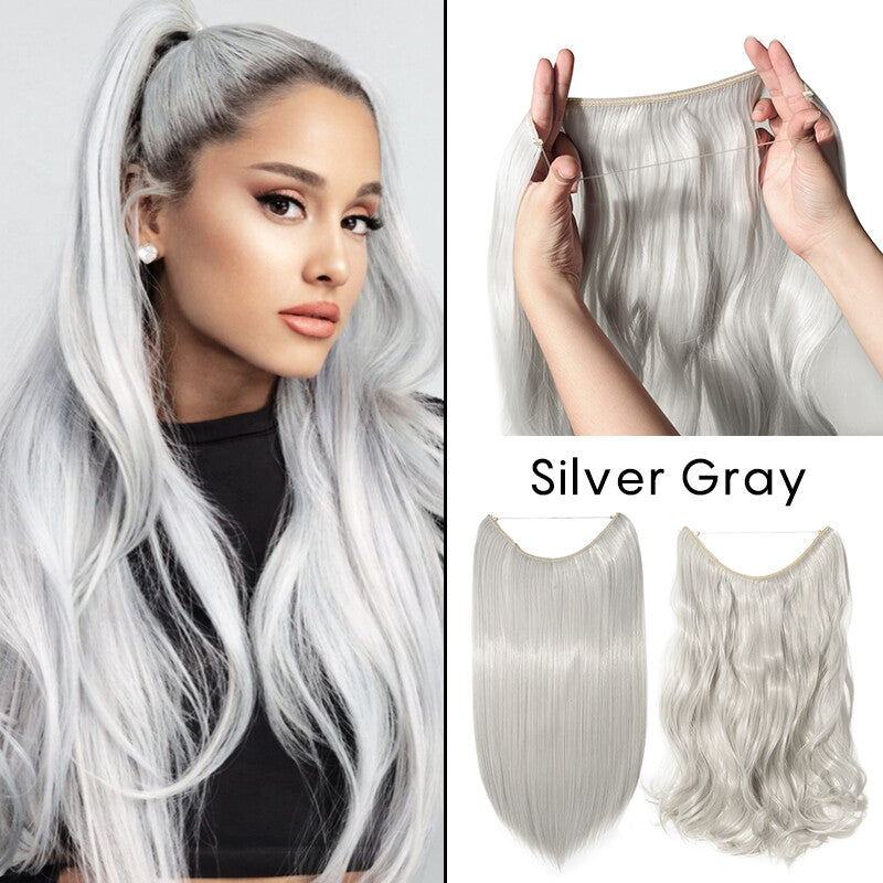 Natural Wire-In Hair Extensions Clip-In Nano Ring Hairpiece - Versatile & Easy to Use