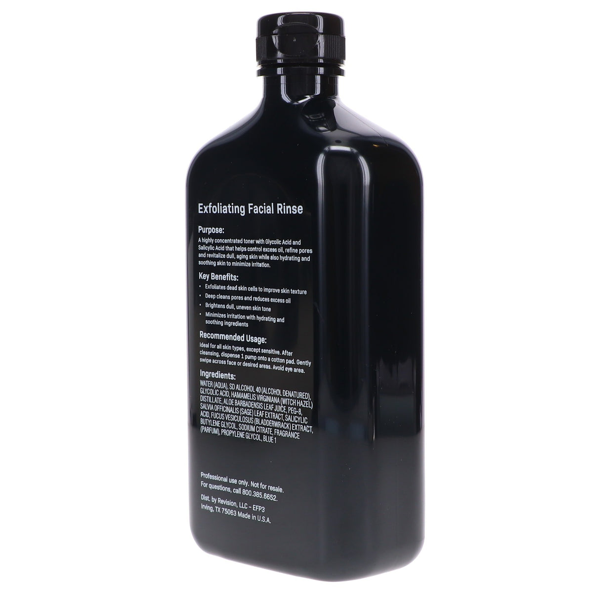 Exfoliating Facial Rinse - Glycolic & Salicylic Acid Deep Cleansing 16 oz