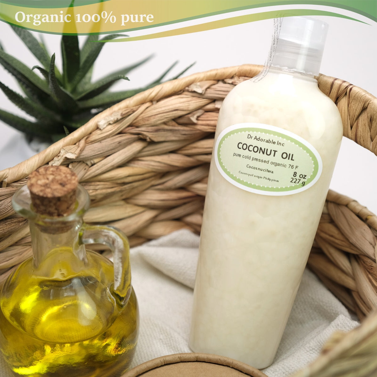 Pure Coconut Oil – 100% Organic Cold-Pressed