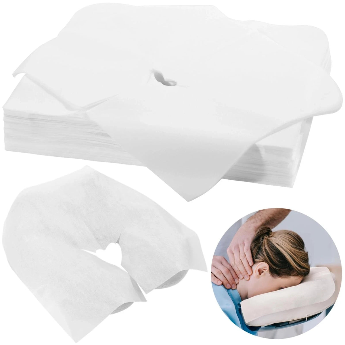 Disposable Face Cradle Covers - 500 Pack for Massage & Spa Hygiene