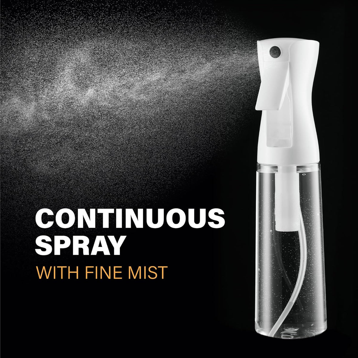 Continuous Mist Hair Spray Bottle Set - 2 Pack, 10 oz Clear Plastic