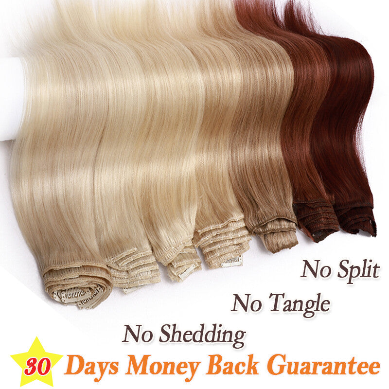 Clip-In Hair Extensions 100% Remy Human Hair 14-22in - Balayage Color Set