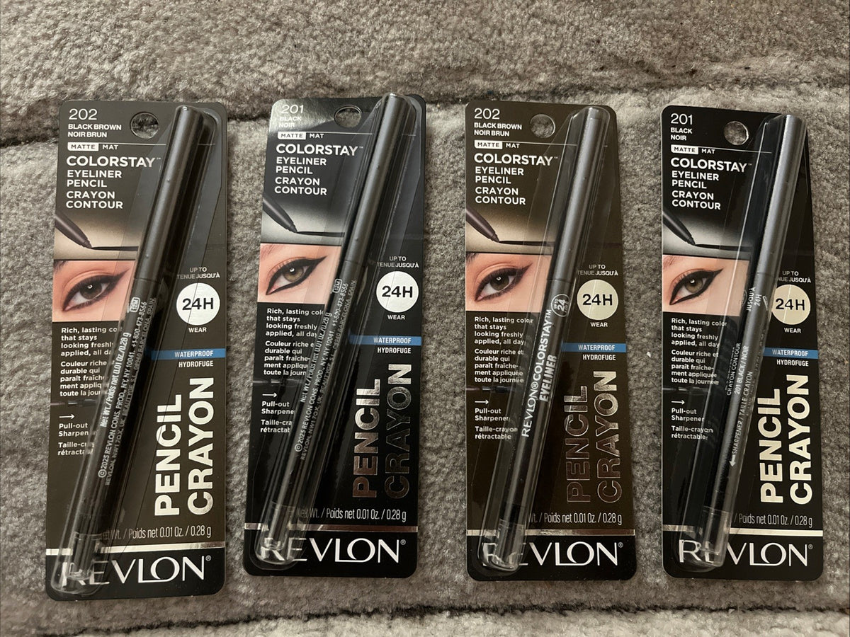 Lot of 4 Revlon ColorStay Eyeliner Pencils - Black & Brown Contour Makeup