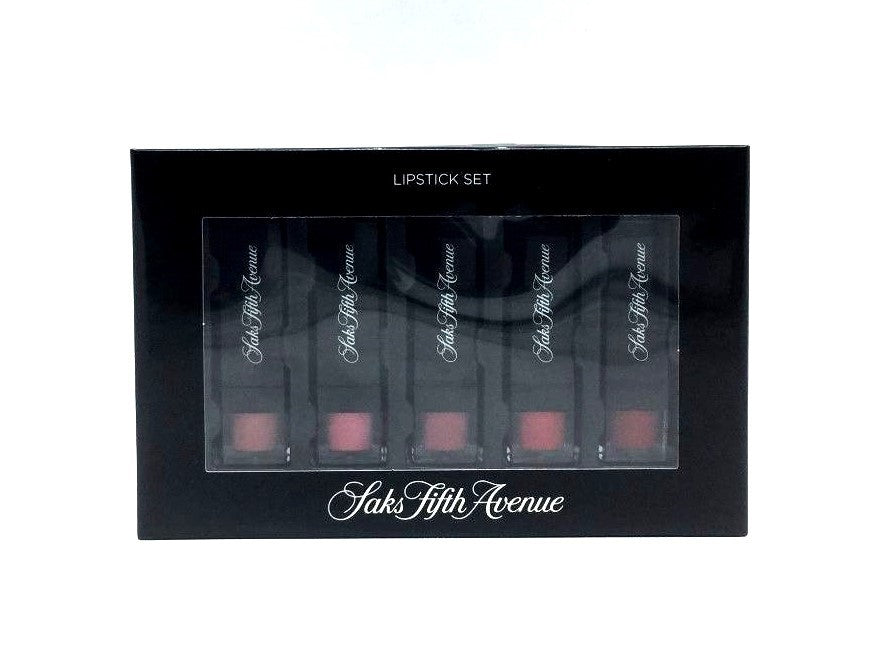 Saks Fifth Avenue 5 Cream Lipsticks Set - Berry Shades, Square Size