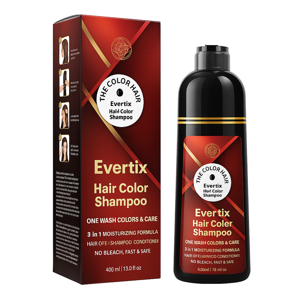 Wine Red Hair Dye Shampoo 3 in 1 - Gray Coverage, 400ml