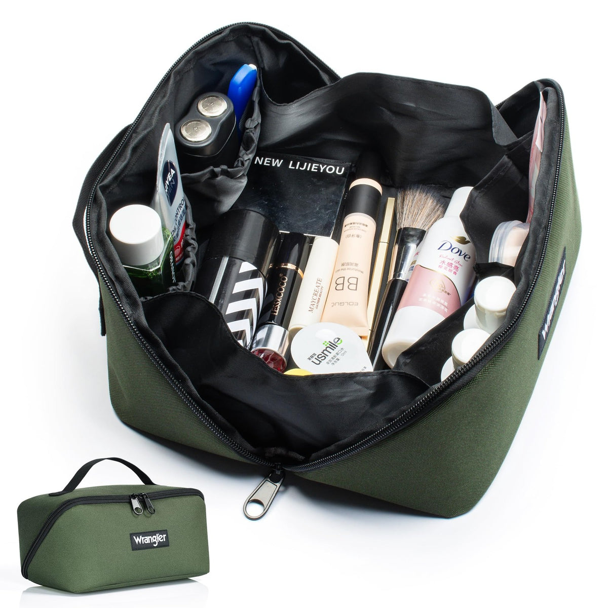 Large Water-Resistant Nylon Travel Toiletry Bag for Men & Women
