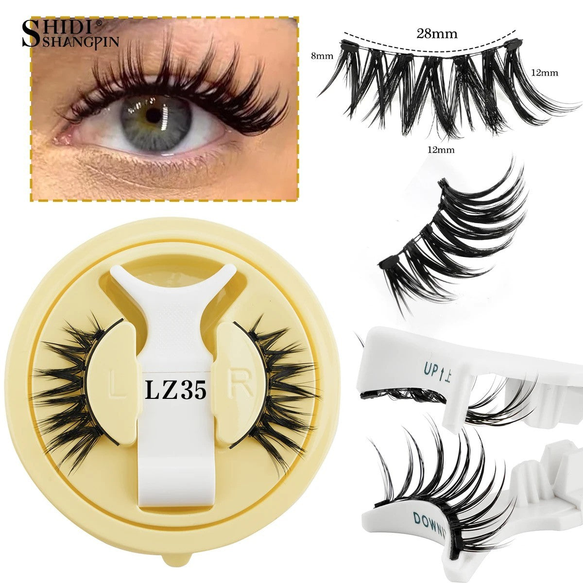 Magnetic False Eyelashes with Applicator Set – Reusable 3D Natural Look