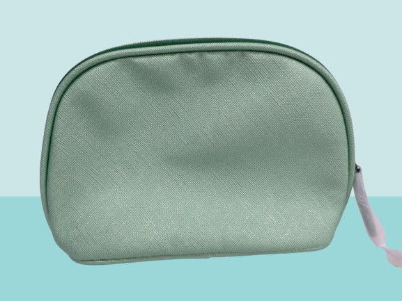 Set of 3 Light Green Cosmetic Bags with Zip Top - Travel & Makeup Organizer