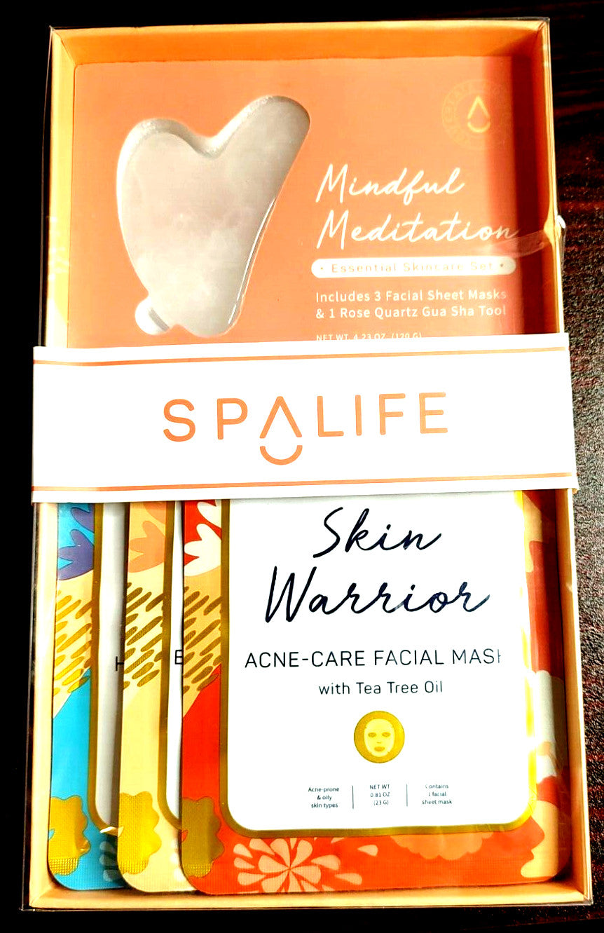 Acne Care & Meditation Facial Mask Set with Gua Sha Tool