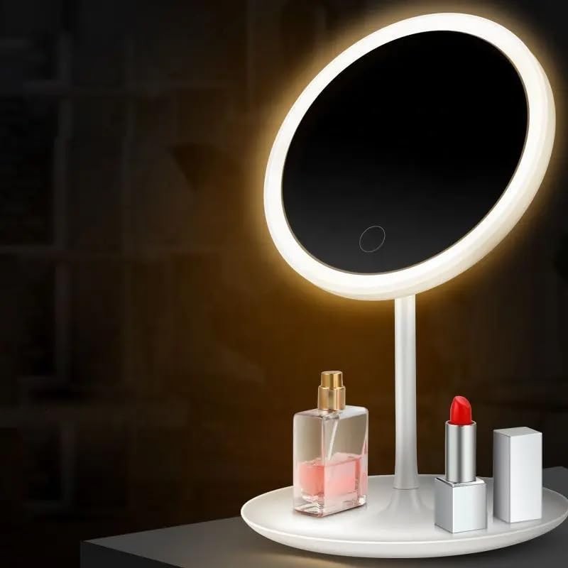 Portable 5X Magnifying Makeup Mirror - White, Compact & USB Powered