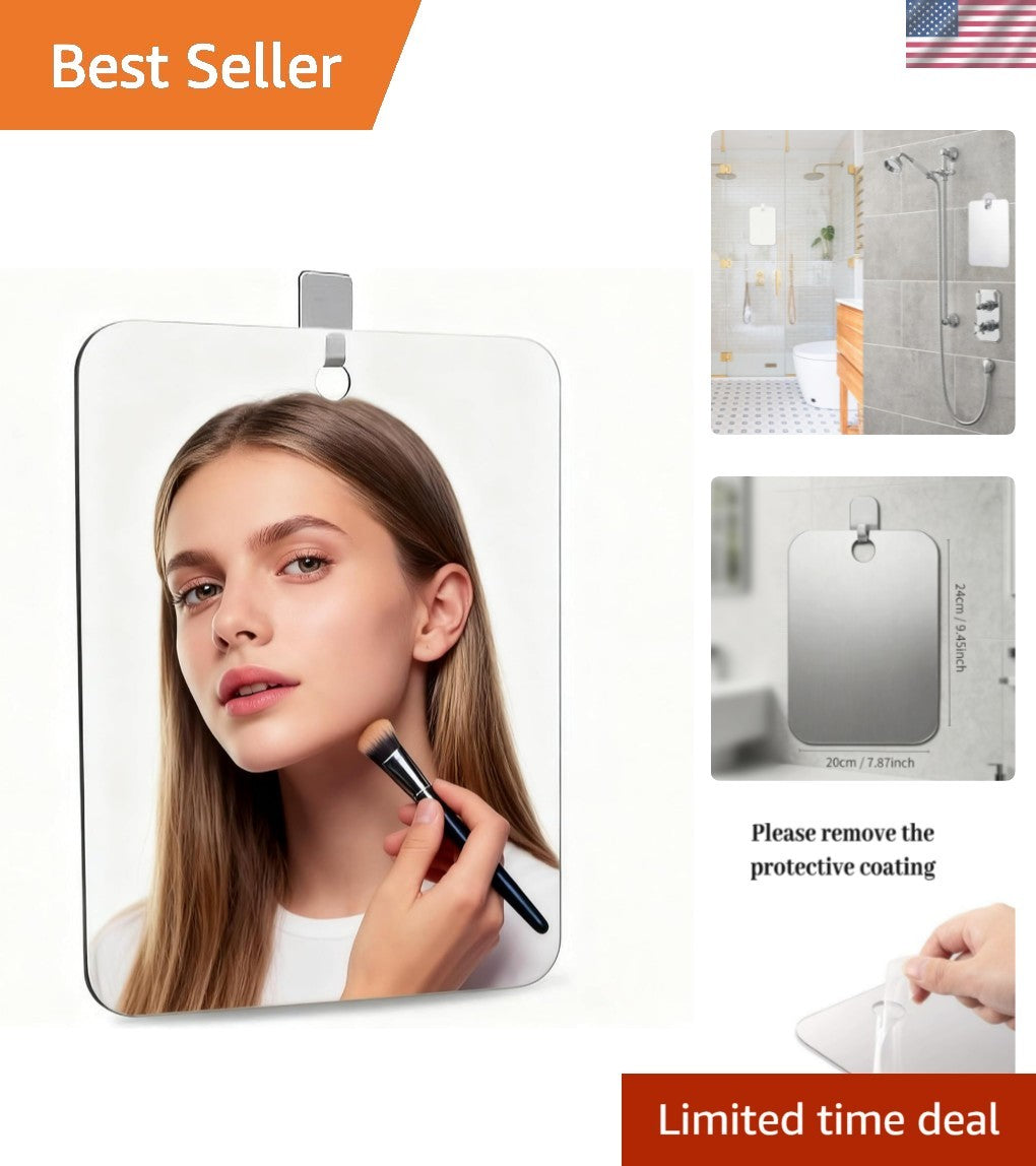 Travel Wall Mount Mirror for Shaving Makeup - Compact Shower Bathroom Mirror