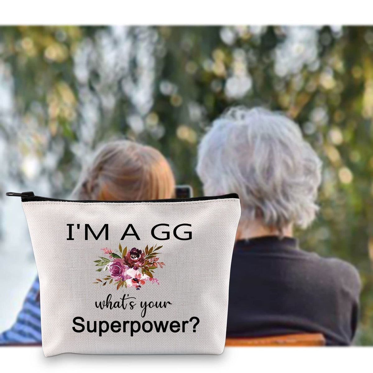 G2TUP GG White Makeup Case Travel Cosmetic Bag with Superpower Print