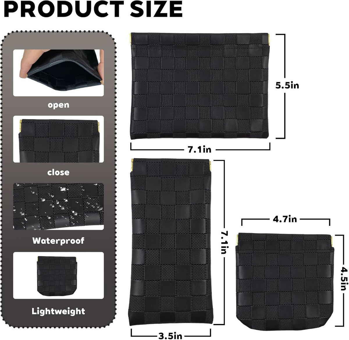 Mini Leather Makeup Bags Set - Small Cosmetic Pouches for Women, Zipperless Design, Multi-Color