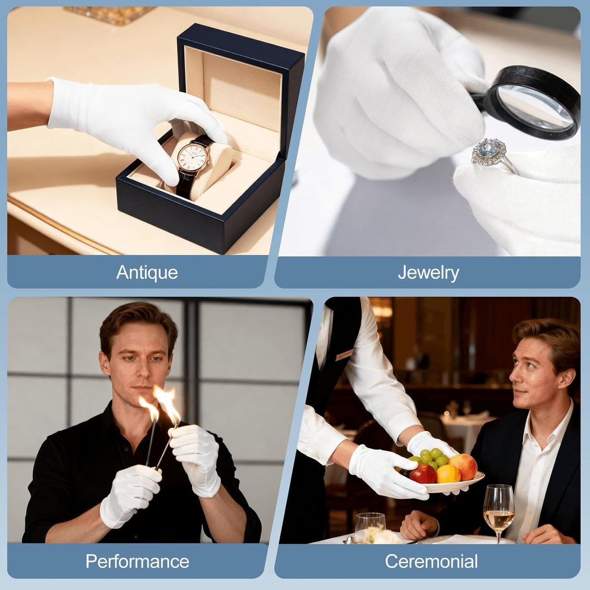 White Cotton Gloves 42 Pack Unisex Sleep Moisturizing