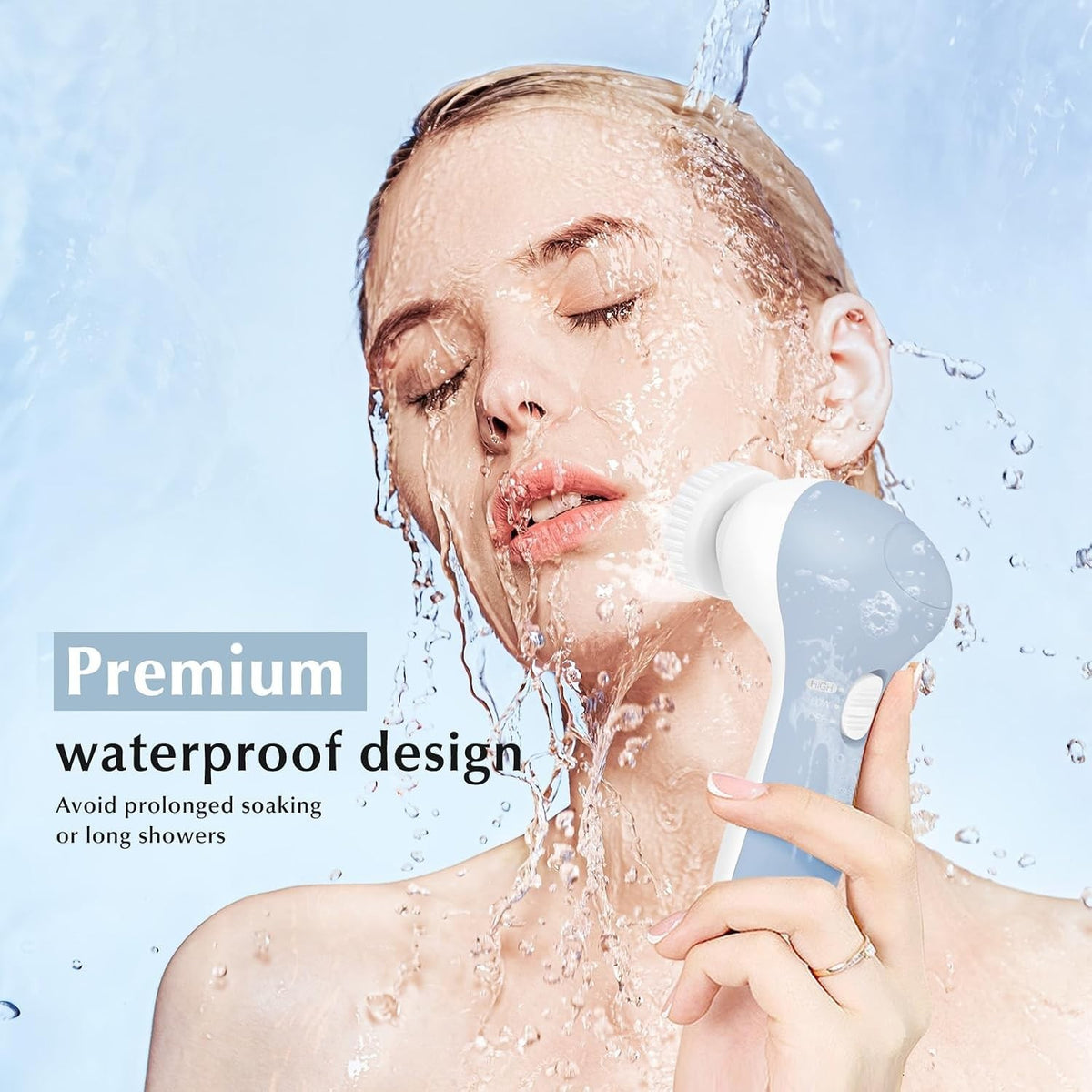 Waterproof Electric Facial Cleansing Brush with Dual Heads – Spa-Quality Skin Care