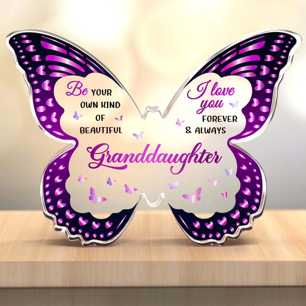 Granddaughter Gifts from Grandma Butterfly Acrylic Plaque - Sentimental Jewelry Keepsake