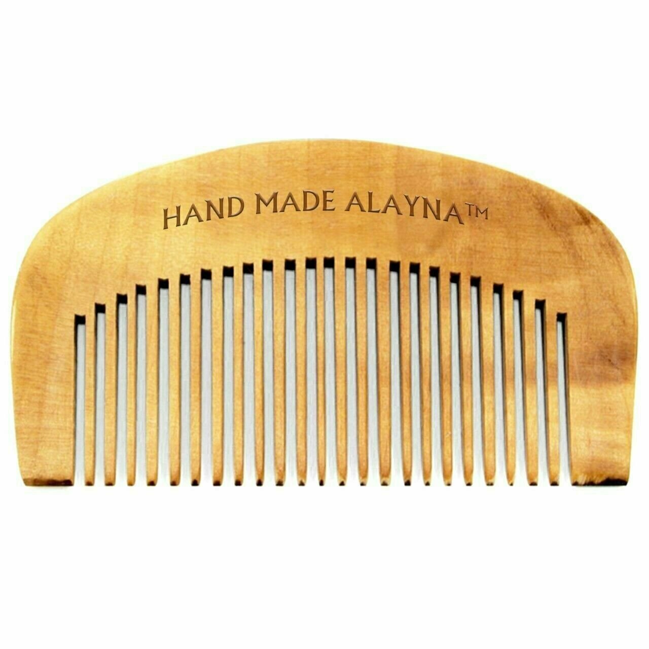 Handmade Wooden Mustache and Beard Comb - Natural Sandalwood Grooming Tool