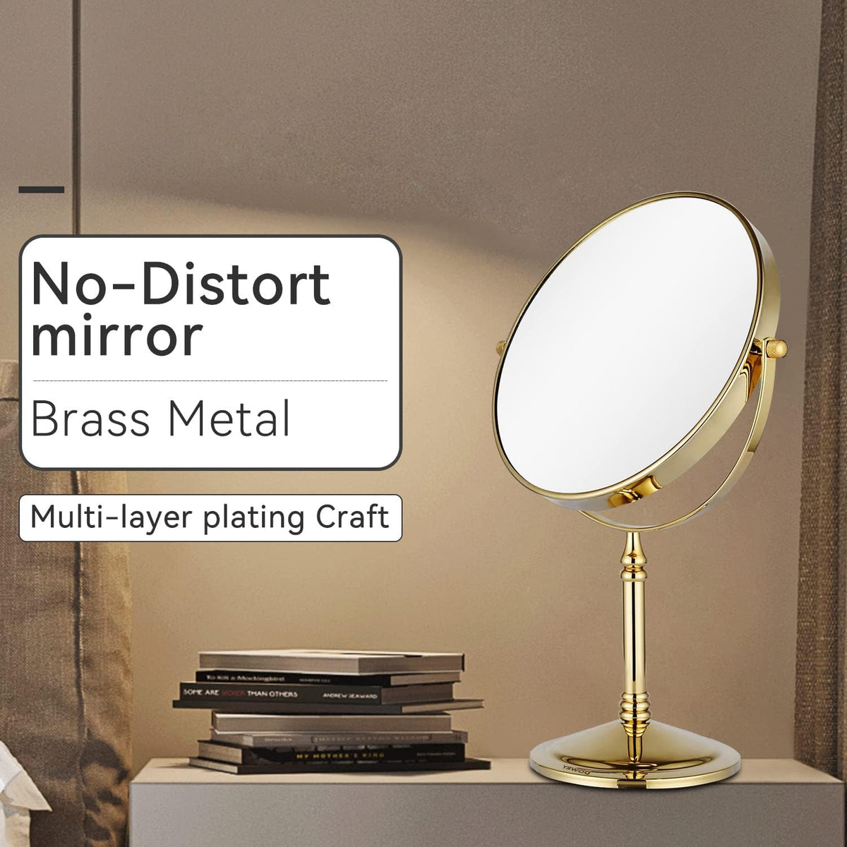 Makeup Mirror 10x Magnification Tabletop Two-Sided Vanity Mirror