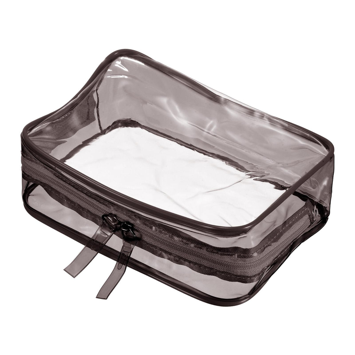 Clear Travel Toiletry Bag Waterproof Cosmetic Organizer Grey 6.7x2.4x4.7 Inches