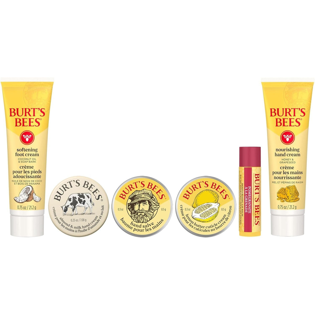 Burt's Bees Tips and Toes Skincare Gift Set - Travel Size 6-Piece Kit
