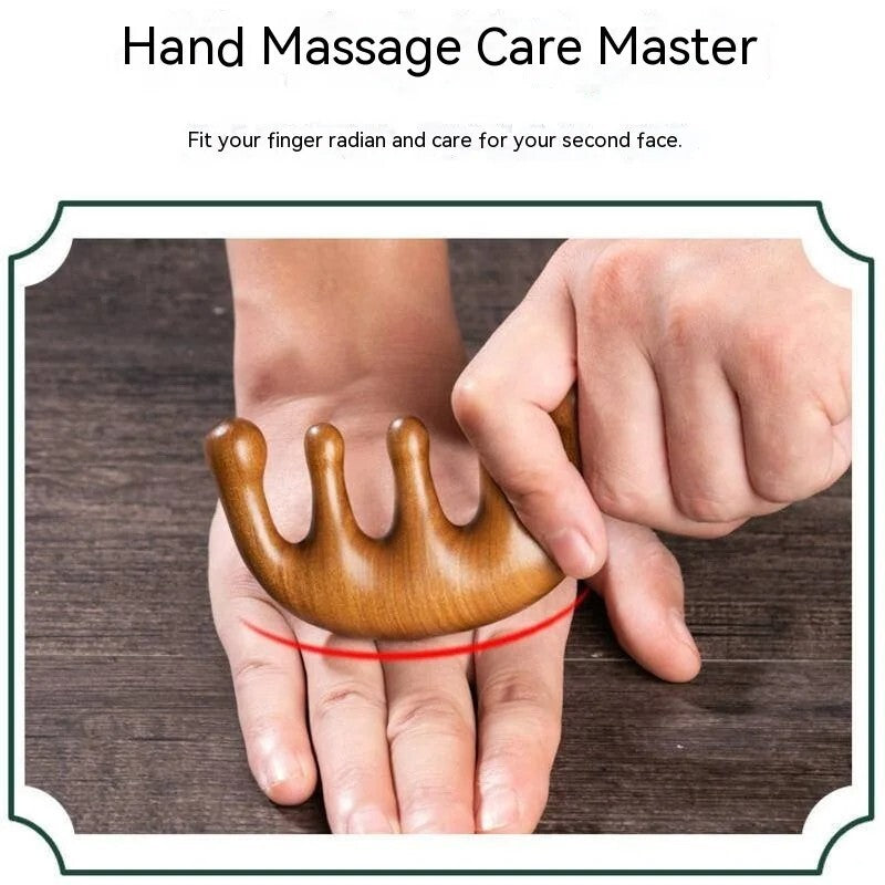 Wooden Hair Massage Comb Gua Sha Tool for Scalp and Head Relief
