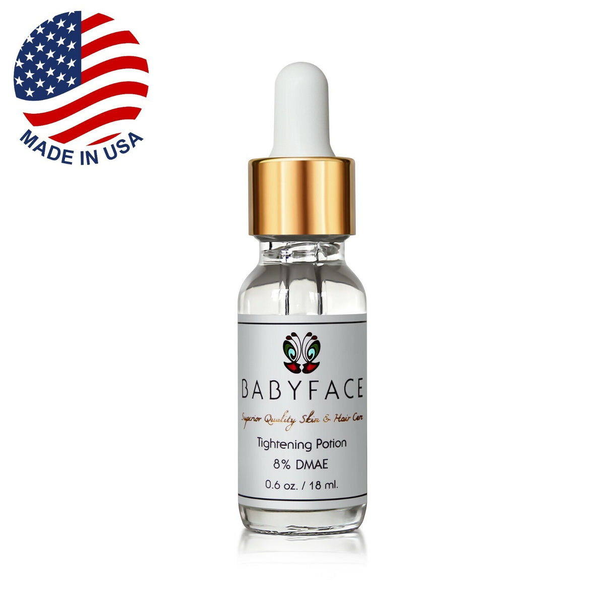 Babyface Skin Tightening Serum with 8% DMAE & Matrixyl 3000 for Pores and Firming