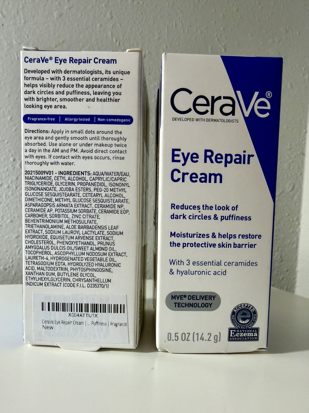 CeraVe Eye Repair Cream for Dark Circles Puffiness 4 Pack 0.5 fl oz