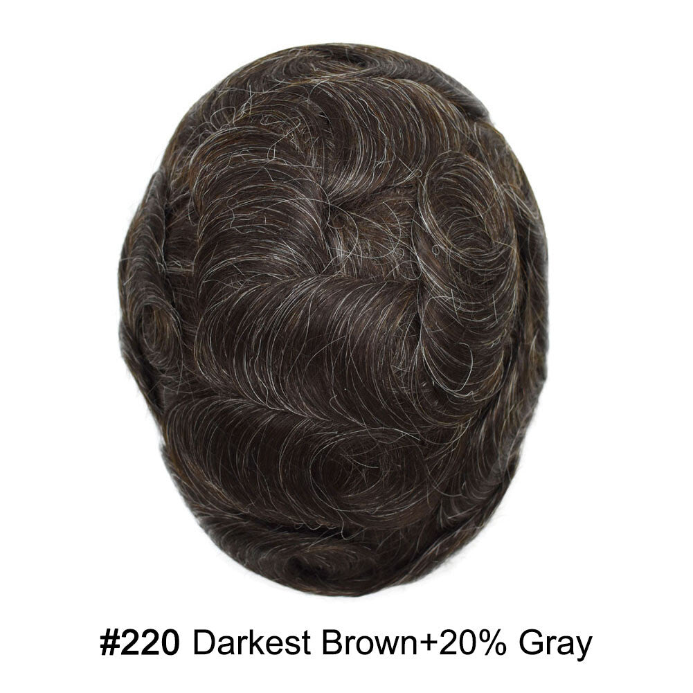 Ultra Thin Skin Hair Replacement System for Men - Natural Hairpiece, 6-10" Sizes & 68 Colors