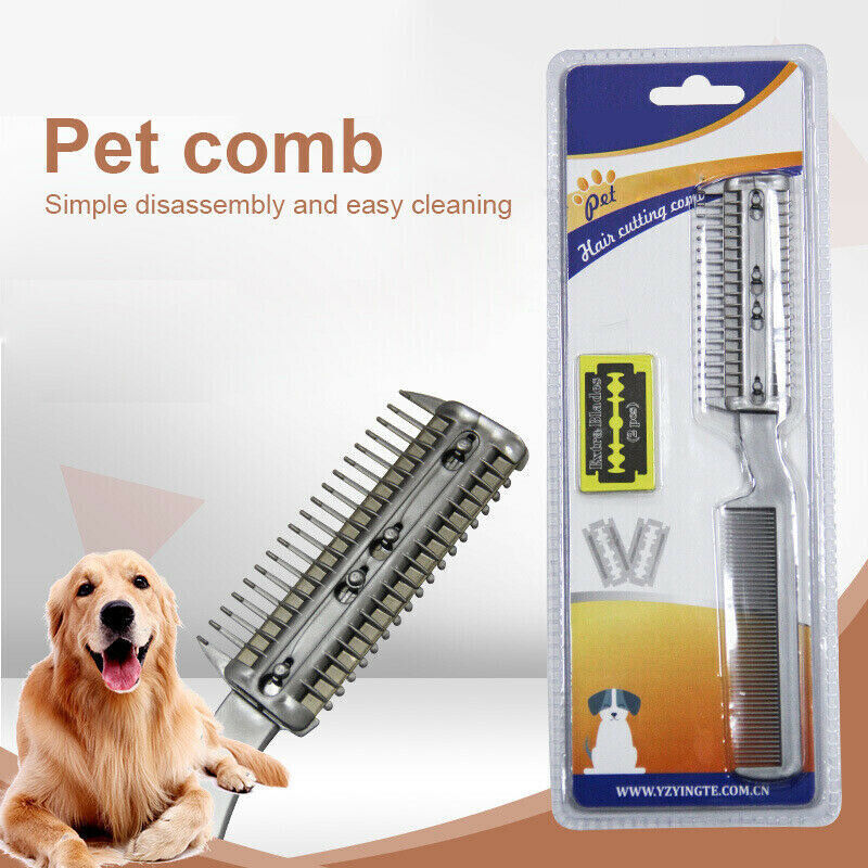 Pet Grooming Razor Comb for Dog and Cat Hair Cutting and Thinning - 2 Pack