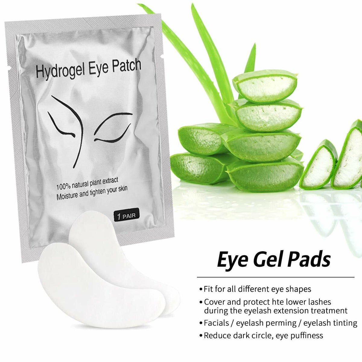 Lint Free Eye Gel Pads for Eyelash Extensions & Facial Treatments - Pack of 50-200 Pairs