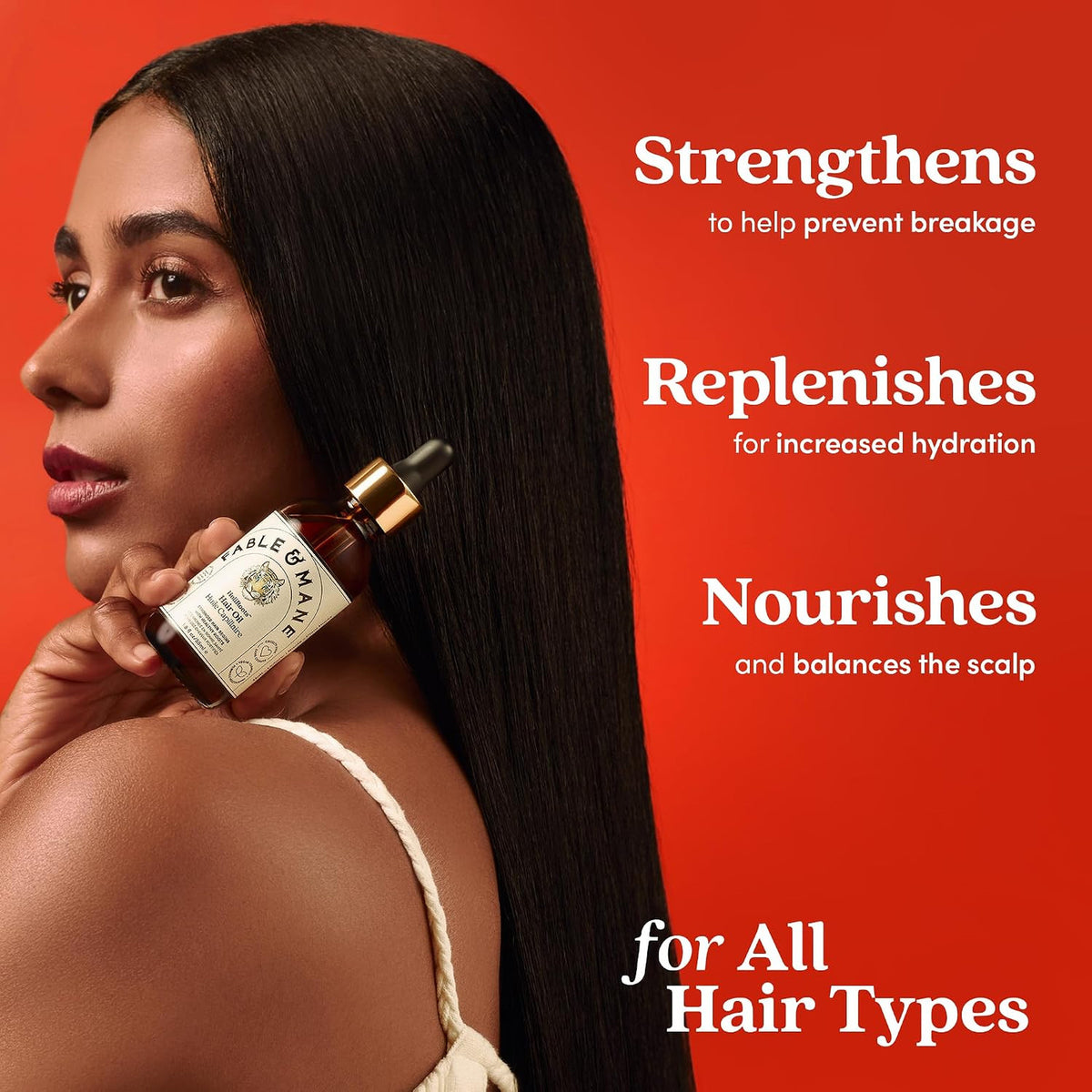 Nourishing Hair Oil & Serum for Damaged and Frizzy Hair - Amla & Castor Oil, 3.4 fl oz