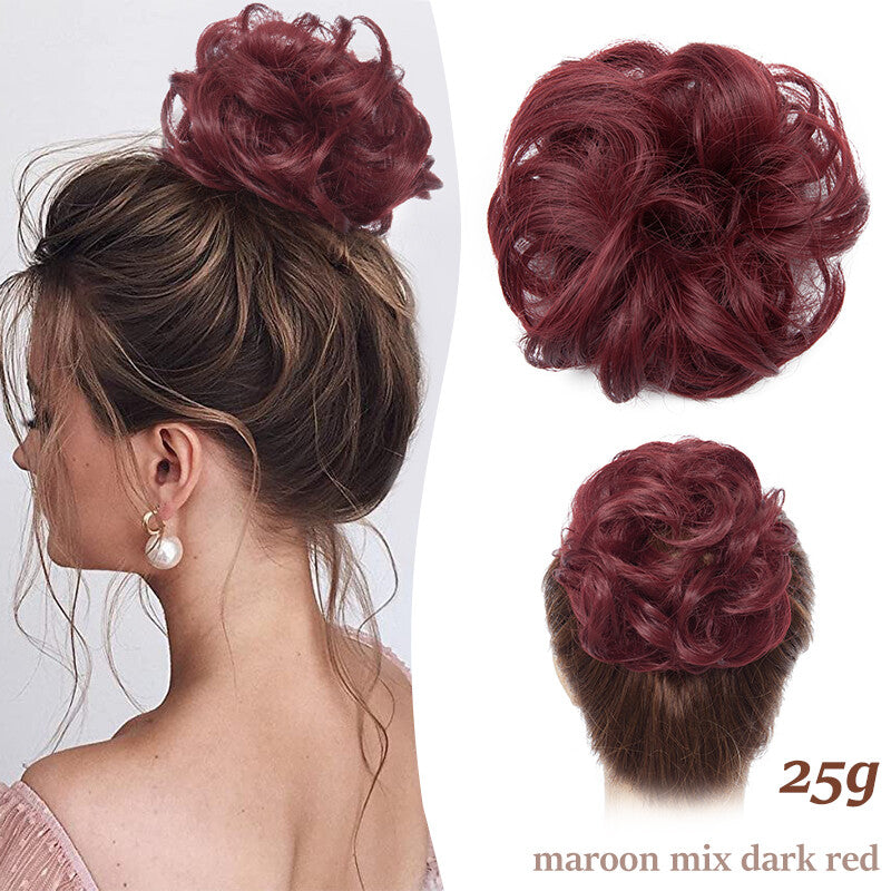 Thick Curly Messy Bun Hair Piece - Synthetic Hair Extensions for Updo & Volume