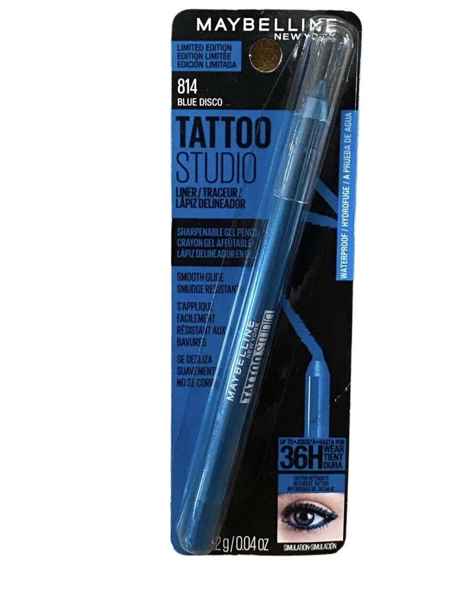 Maybelline Eyeliner Pencil - 36 Hour Waterproof Eye Makeup, Blue Disco