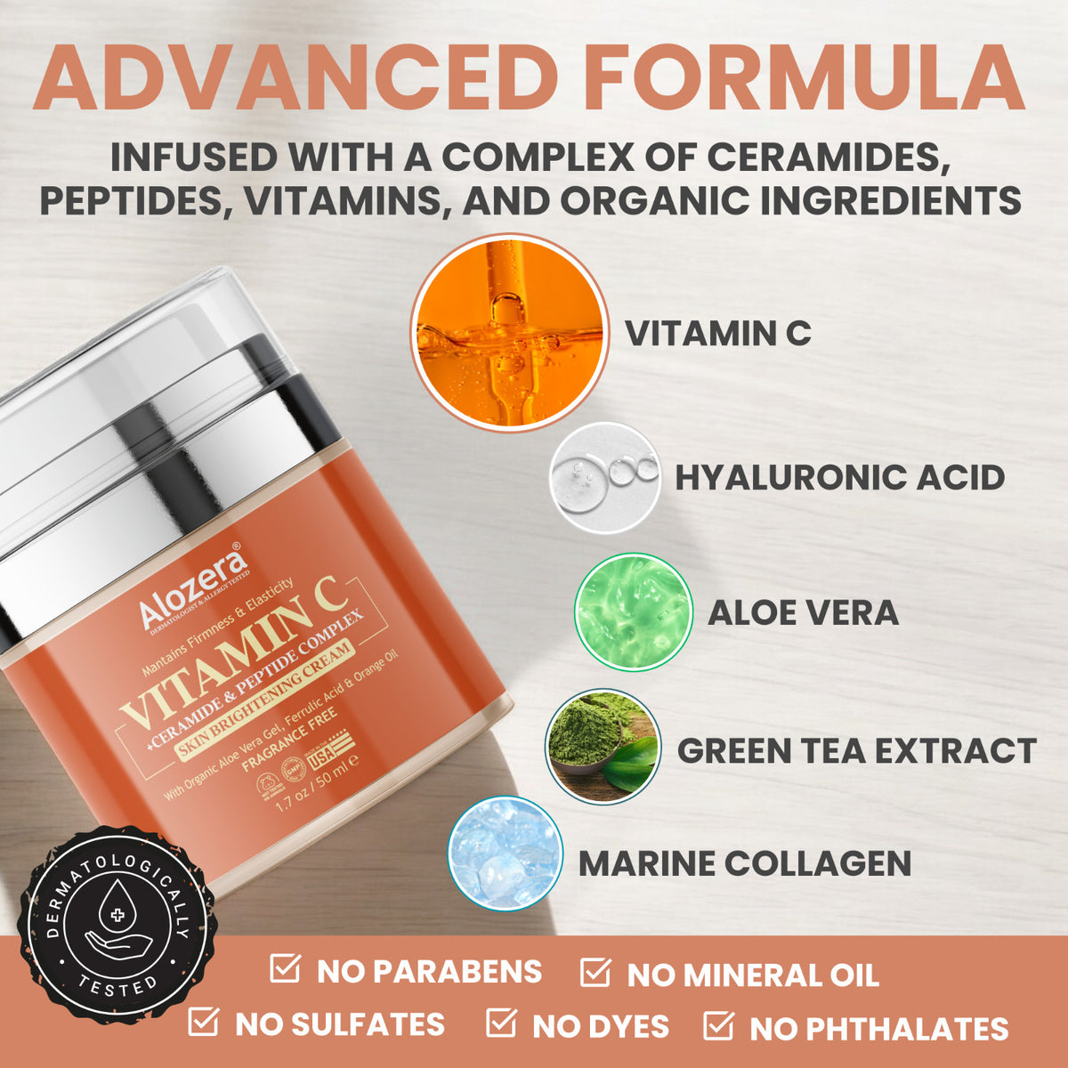 Vitamin C Face Cream - Brightens, Hydrates & Firms, 1.7 oz