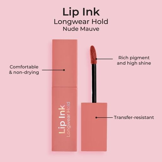 Longwear Lip Ink Nude Mauve - Smudge-Resistant Liquid Lipstick