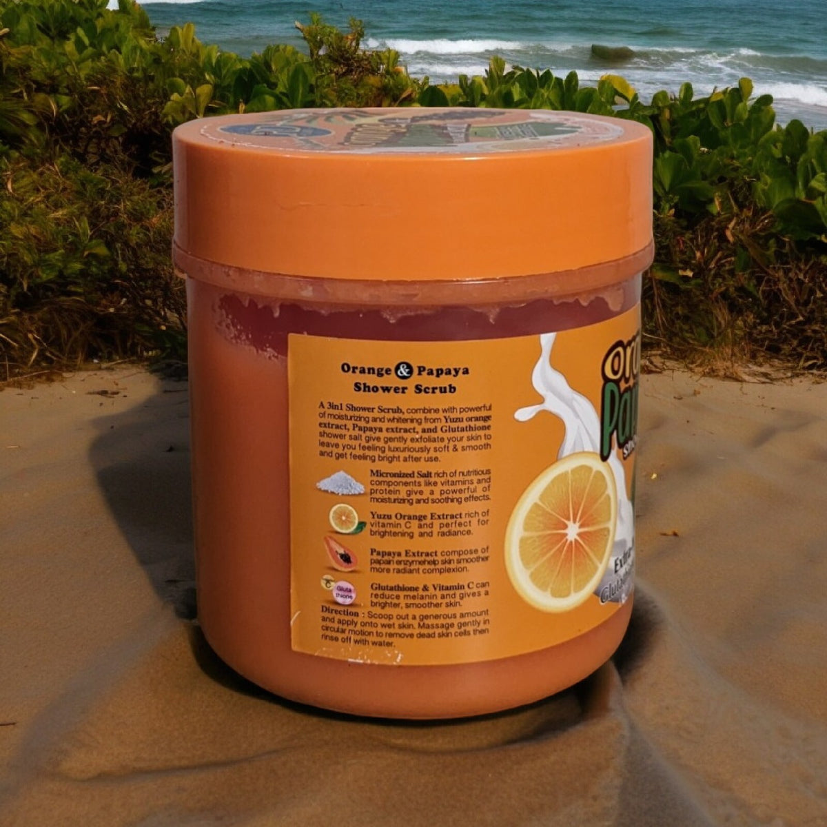 R & D Care Orange Papaya Glutathione Vitamin C Salt Scrub 700g