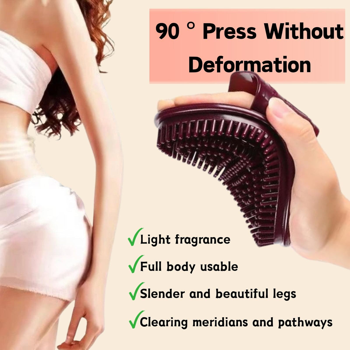 Pressure Massage Brush Set for Body Relaxation - 2pcs, Brown