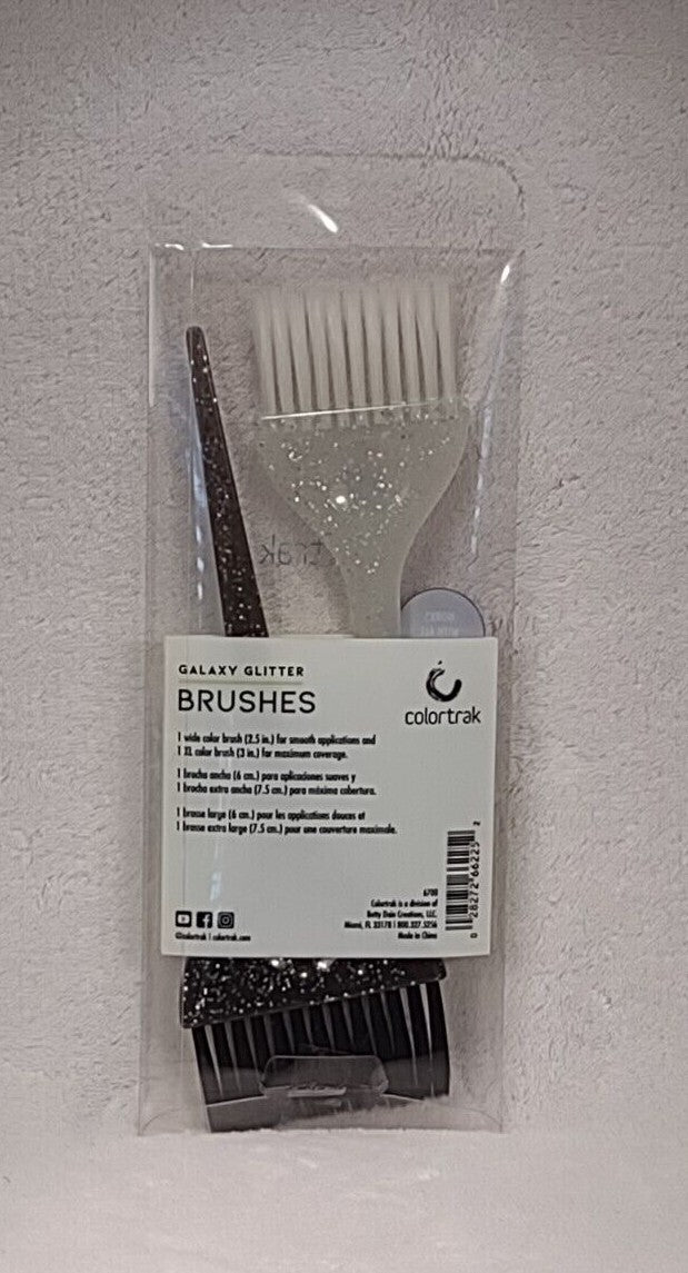 Galaxy Glitter Paint Brush Set 1.5-3 Inch Wide Feather Bristle Applicators