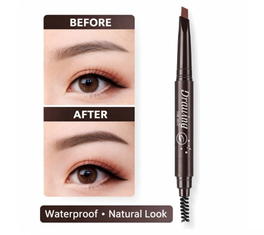 Waterproof Retractable Eyebrow Pencil 2 Pack with Brush - Natural Finish