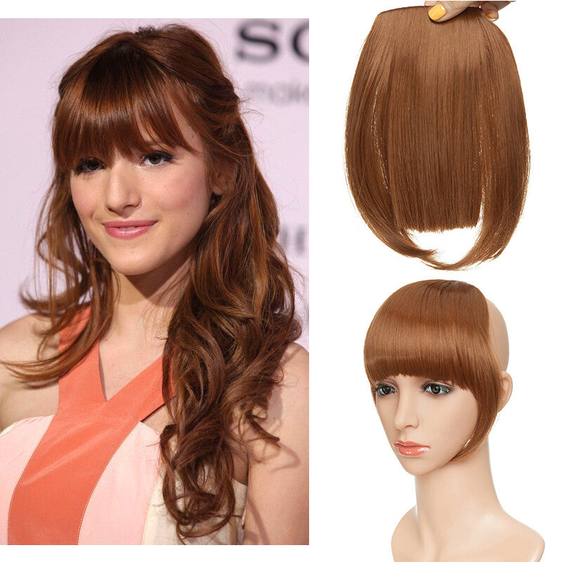 Clip-In Hair Bangs Extensions - Wispy, Natural, 9-inch Styles