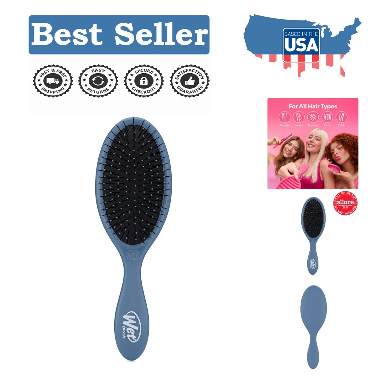 Detangler Hair Brush with Ultra-Soft Bristles for Effortless Styling