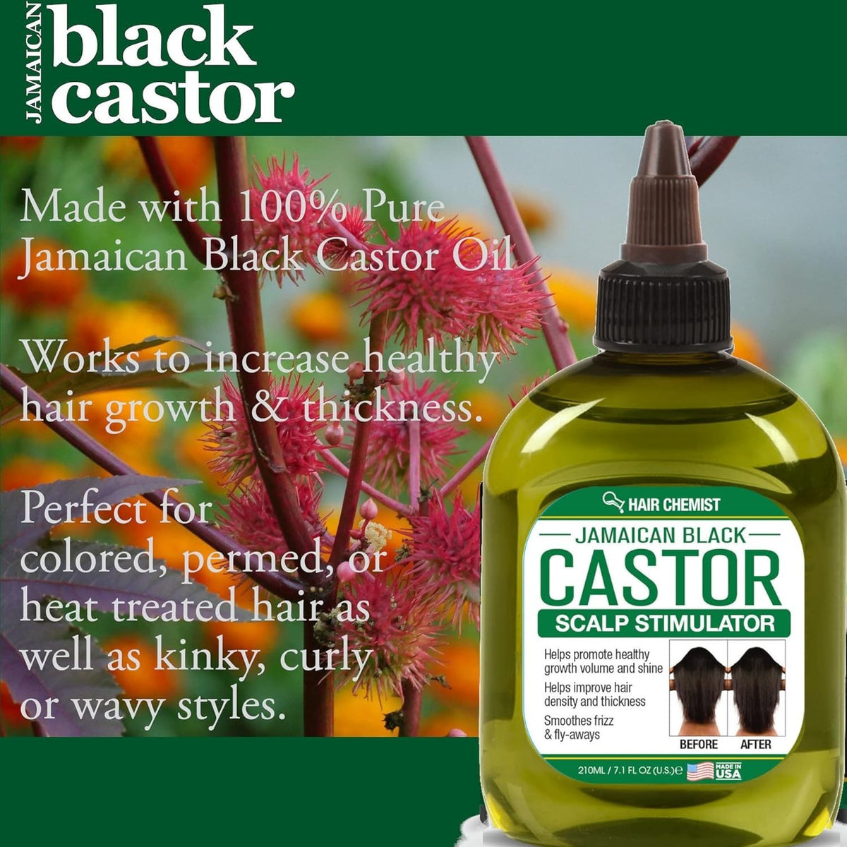 Jamaican Black Castor Oil Leave-in Conditioner for Hair Growth - 7.1 oz