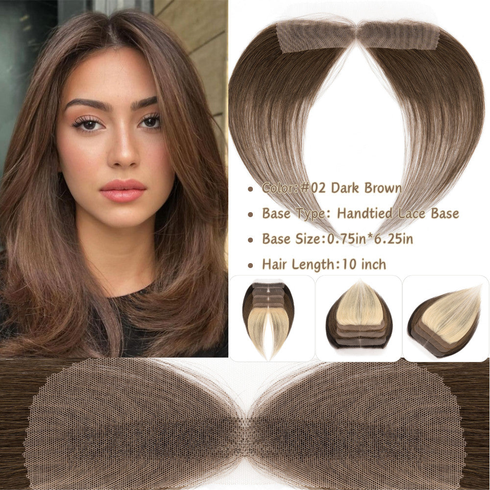 Women Hairline Receding Hair Topper Cover-Up with Lace/PU Base - Human Hair