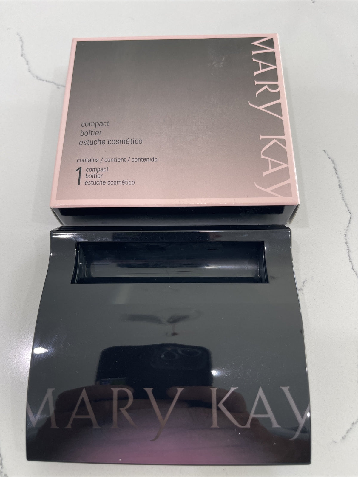 Magnetic Makeup Case Compact Empty Black Portable Storage