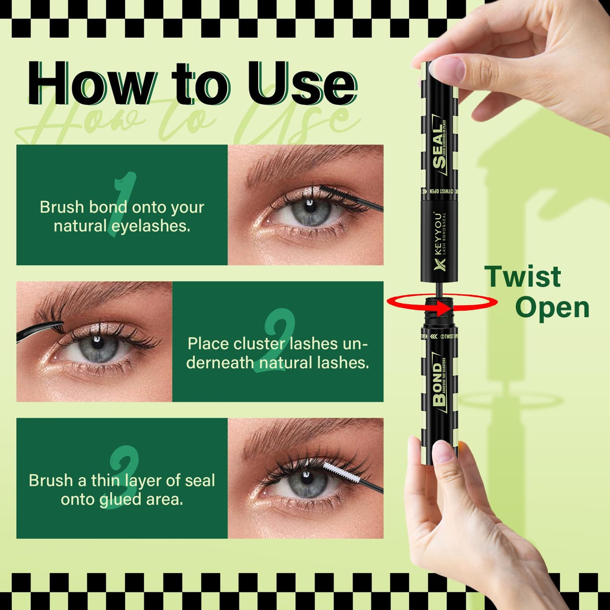 Lash Bond and Seal Black Glue 10ml – 2-in-1 Lash Adhesive, Latex‑Free