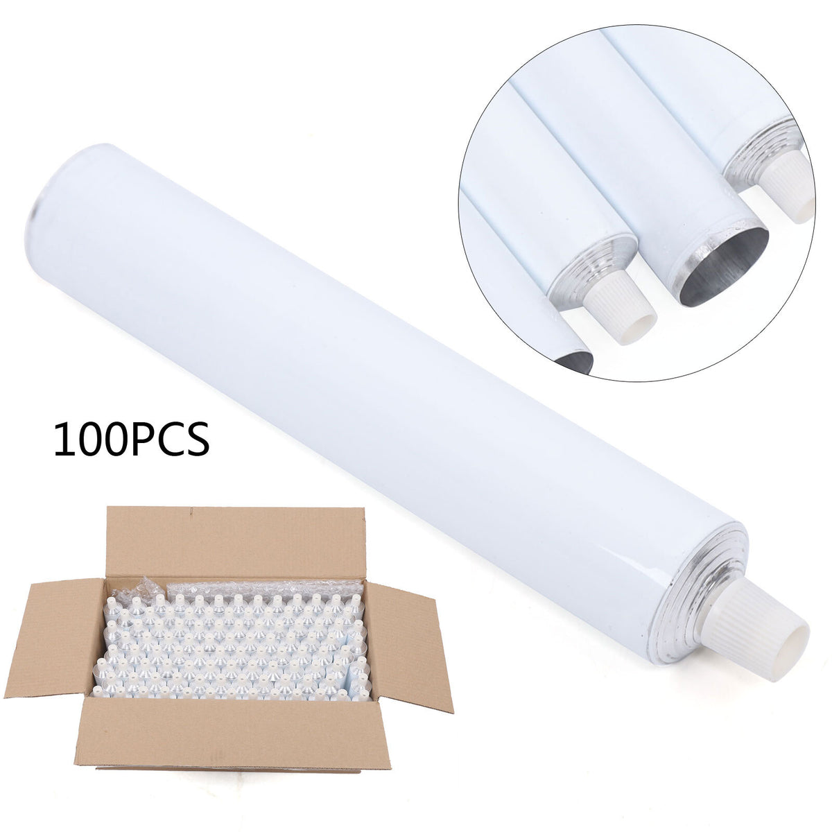 100 Pack Aluminum Travel Toothpaste Tubes Refillable Unsealing Containers