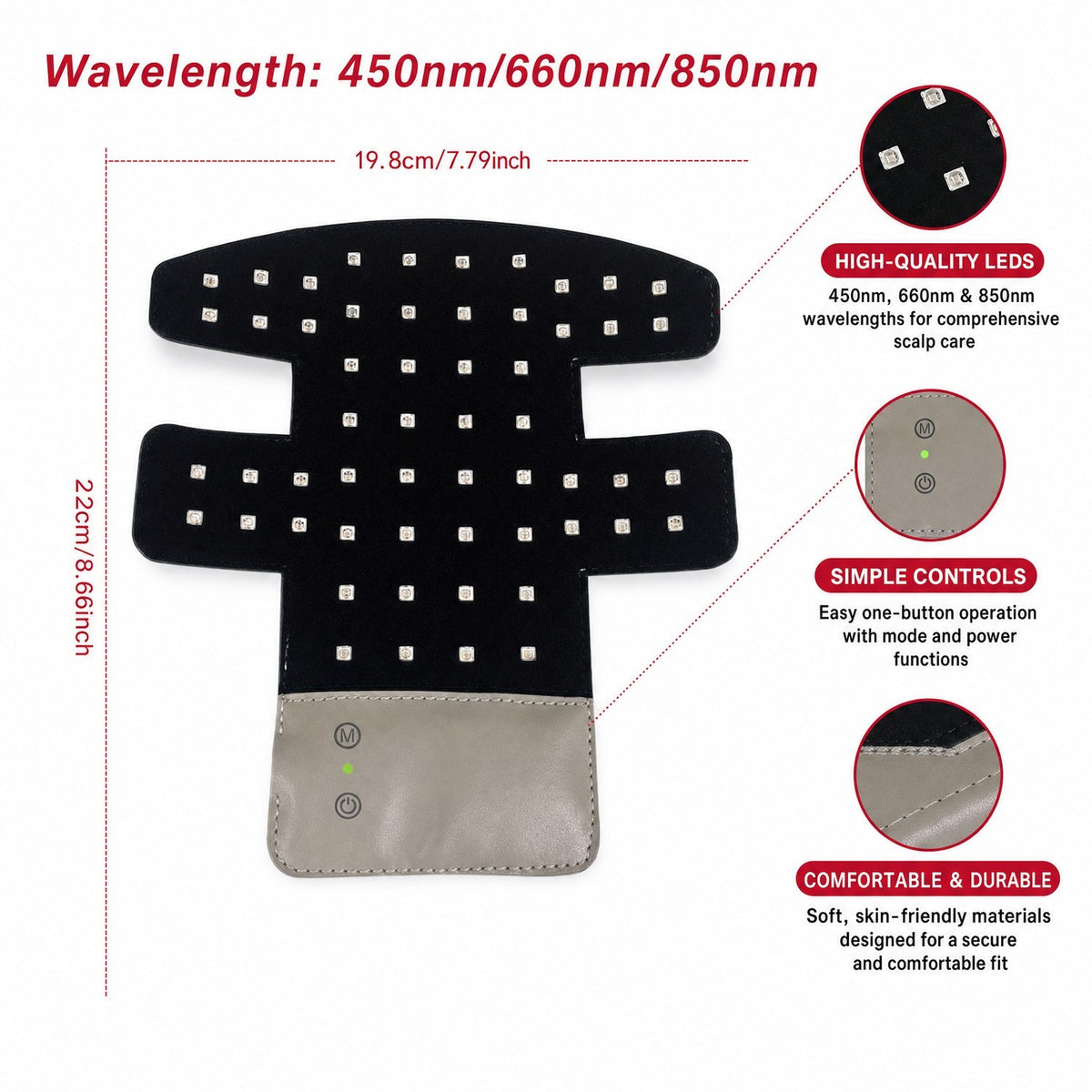 Red Light Therapy Hair Loss Treatment Cap – 660nm LED