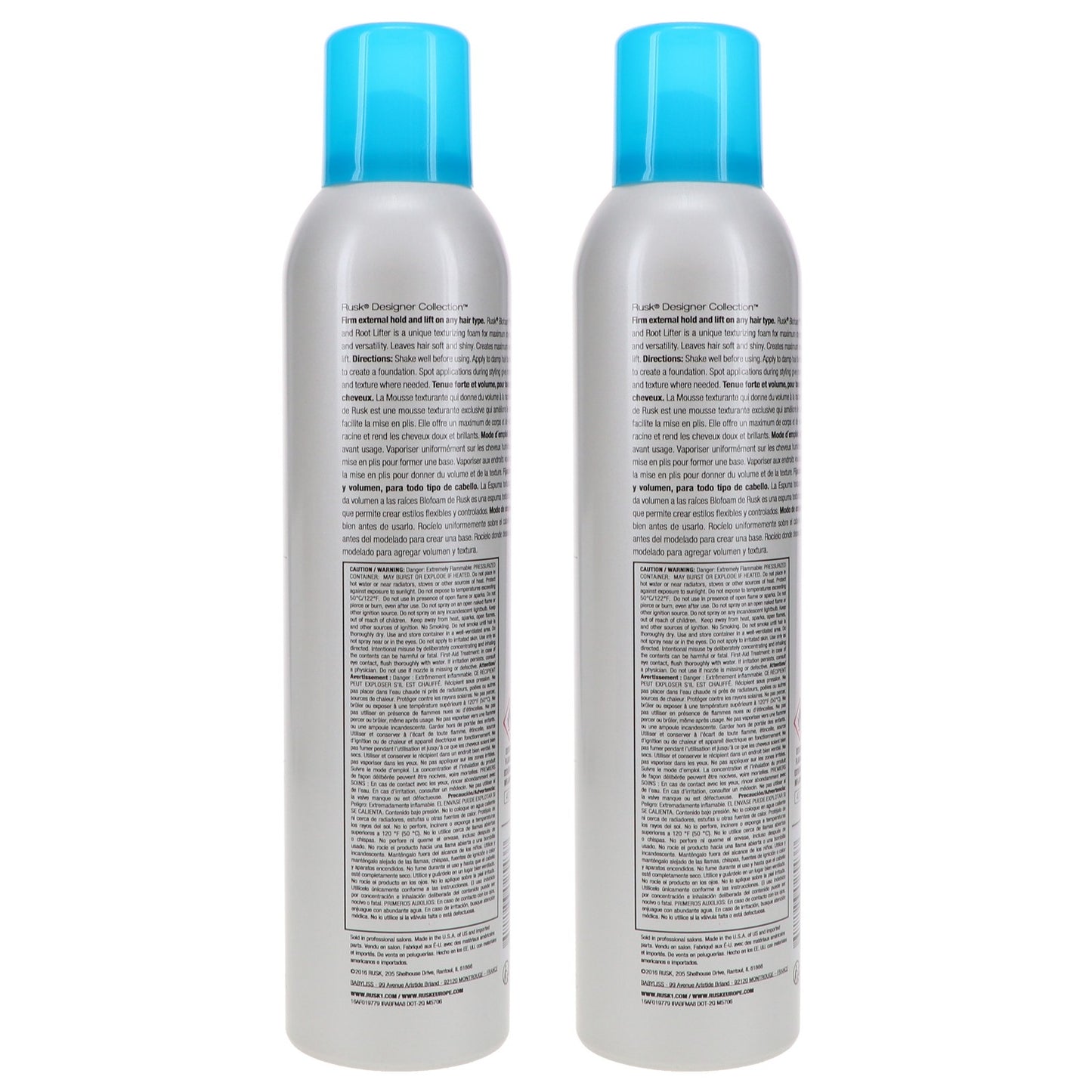 Rusk Blofoam Texturizer & Root Lifter Foam - Amplifies Curly Hair 8.8 oz 2 Pack