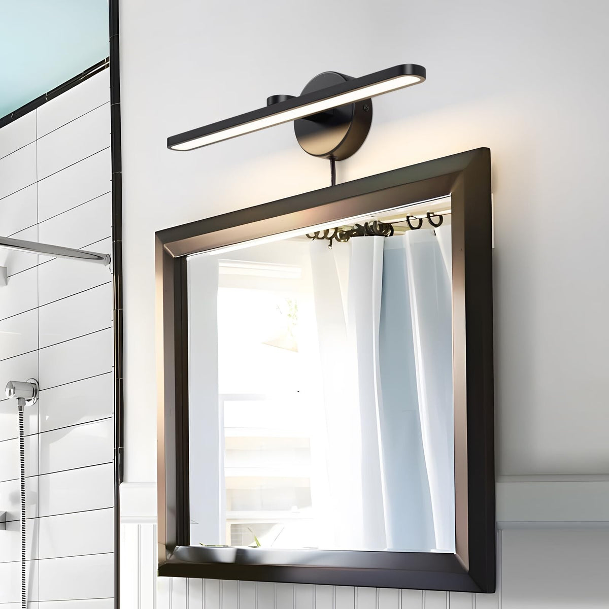 16-Inch Matte Black Bathroom Vanity Light LED Wall Sconce